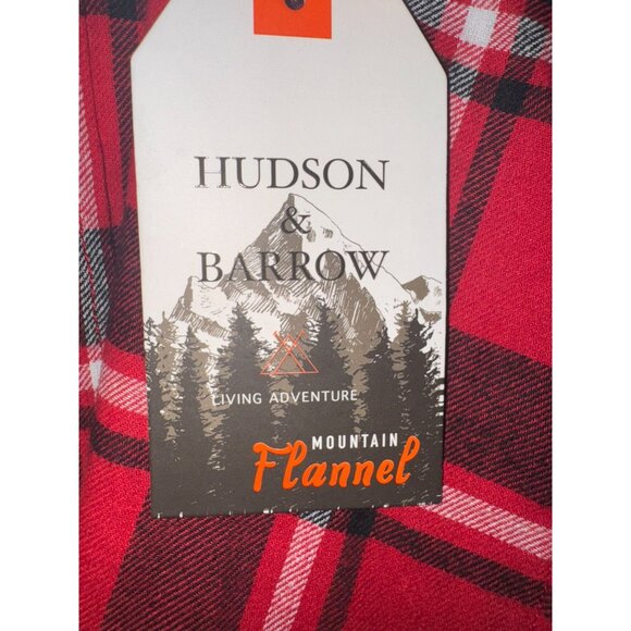 Hudson & Barrow Mountain Flannel Red Plaid Button-Up Shirt Mens Medium 100% Cott - Picture 4 of 7